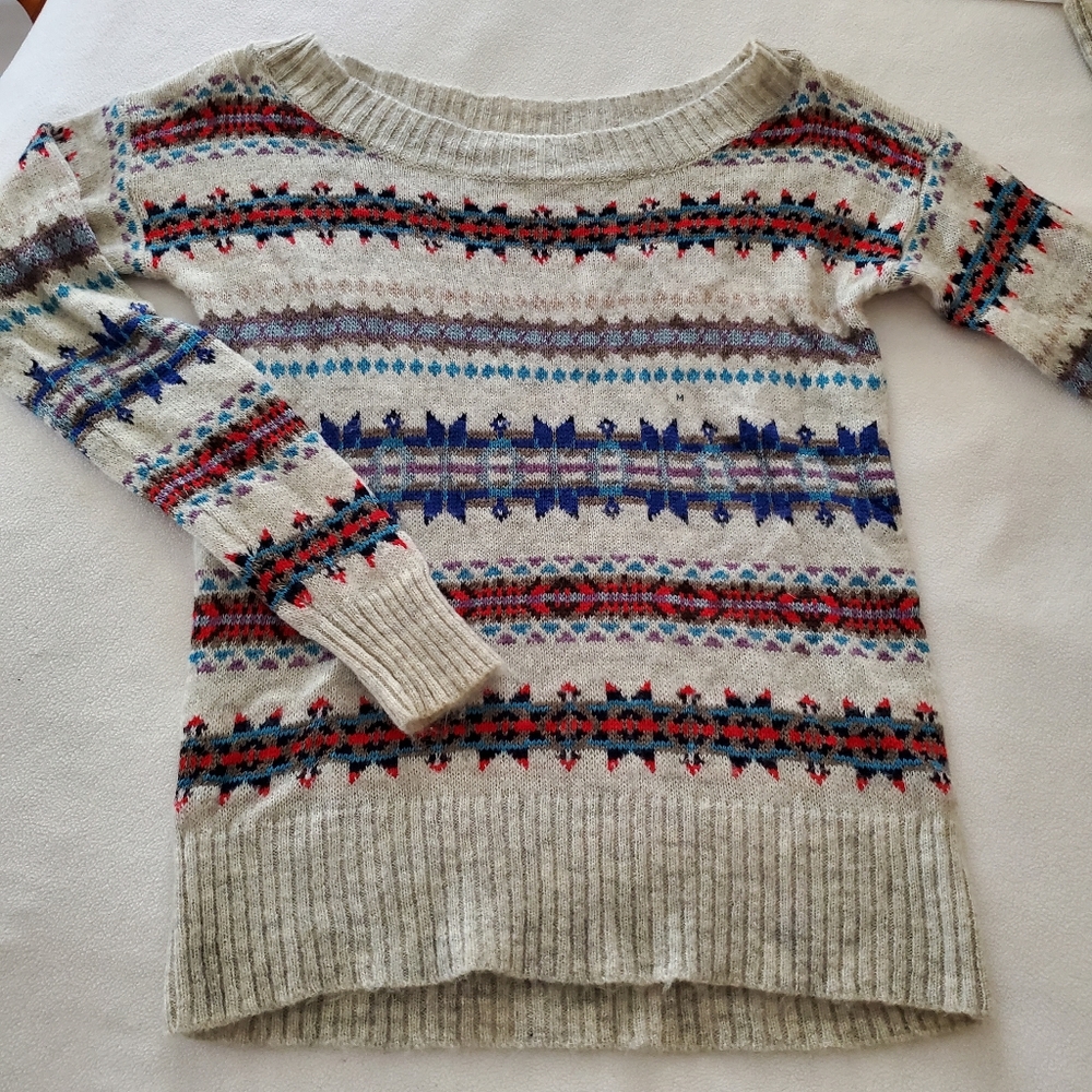 American Eagle Wool Blend Fair Isle Sweater Medium